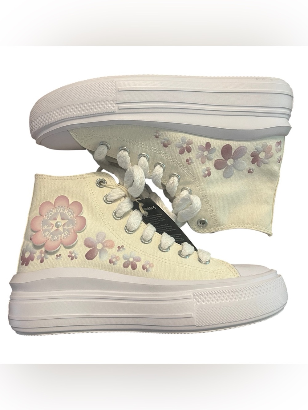 Converse Chuck Taylor All Star Move Platform Gradient Flowers High Tops size 8